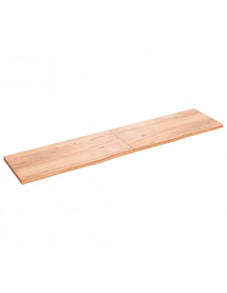 Piano Tavolo Marrone 220x50x(2-4) cm Massello Rovere Trattato