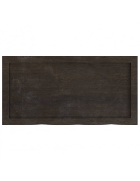 Piano Tavolo Marrone 80x40x(2-4) cm Rovere Massello Trattato