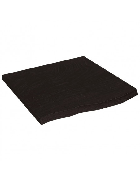 Piano Tavolo Marrone 60x60x(2-4) cm Rovere Massello Trattato