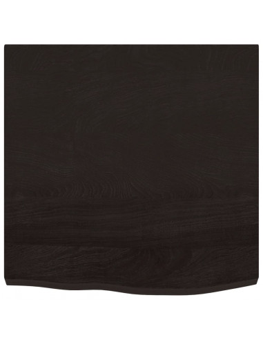 Piano Tavolo Marrone 60x60x(2-4) cm Rovere Massello Trattato