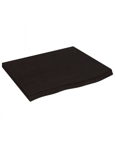 Piano Tavolo Marrone 60x50x(2-4) cm Rovere Massello Trattato