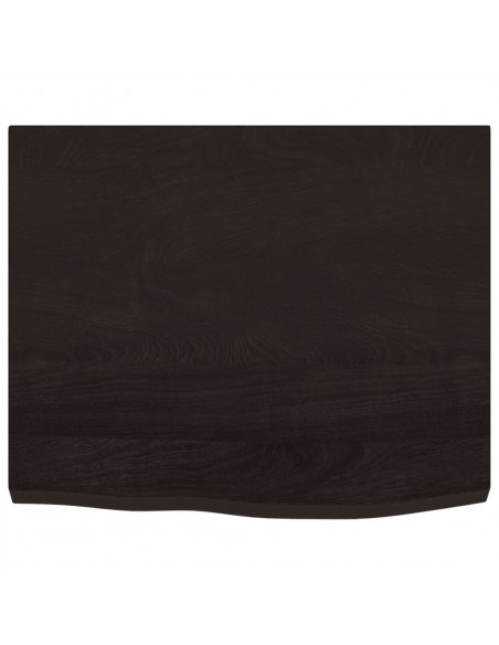 Piano Tavolo Marrone 60x50x(2-4) cm Rovere Massello Trattato