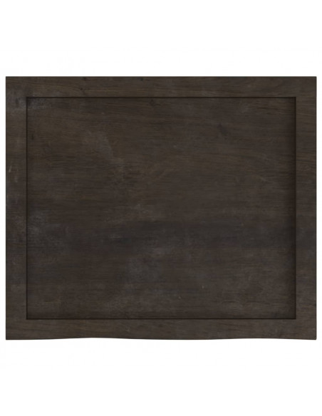 Piano Tavolo Marrone 60x50x(2-4) cm Rovere Massello Trattato