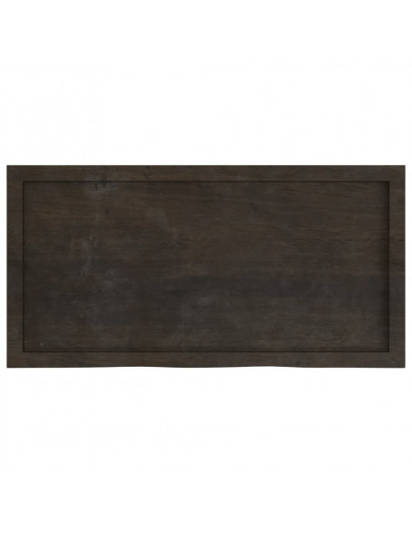 Piano Tavolo Marrone 100x50x(2-4) cm Rovere Massello Trattato