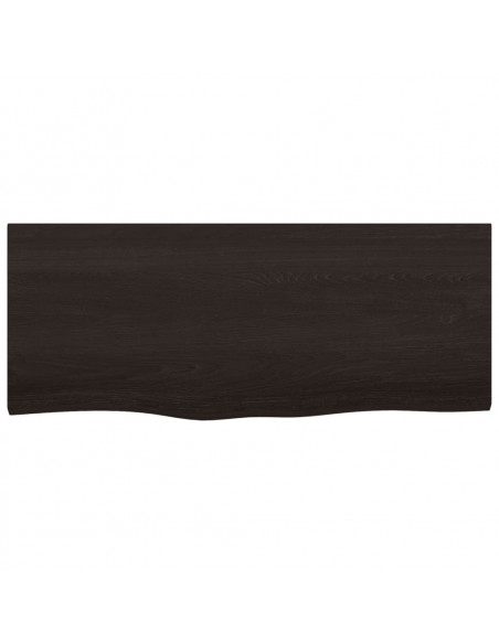 Piano Tavolo Marrone 100x40x(2-4) cm Rovere Massello Trattato