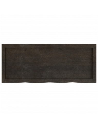 Piano Tavolo Marrone 100x40x(2-4) cm Rovere Massello Trattato