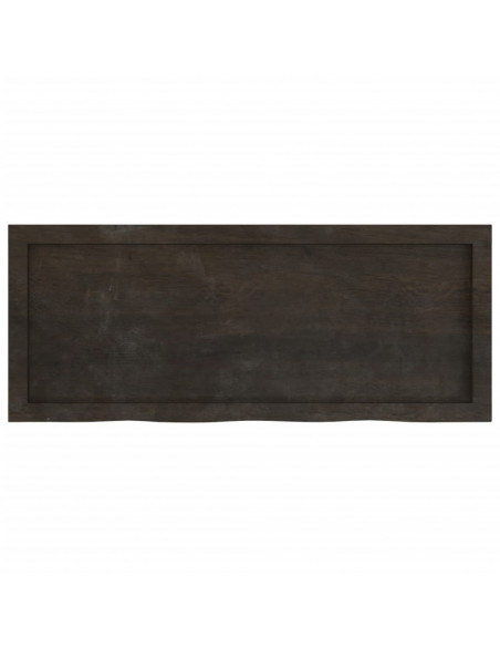 Piano Tavolo Marrone 100x40x(2-4) cm Rovere Massello Trattato