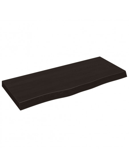 Piano Tavolo Marrone 100x40x(2-6) cm Rovere Massello Trattato