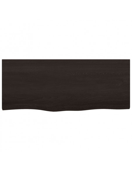 Piano Tavolo Marrone 100x40x(2-6) cm Rovere Massello Trattato