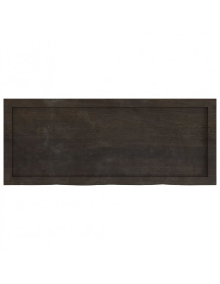 Piano Tavolo Marrone 100x40x(2-6) cm Rovere Massello Trattato