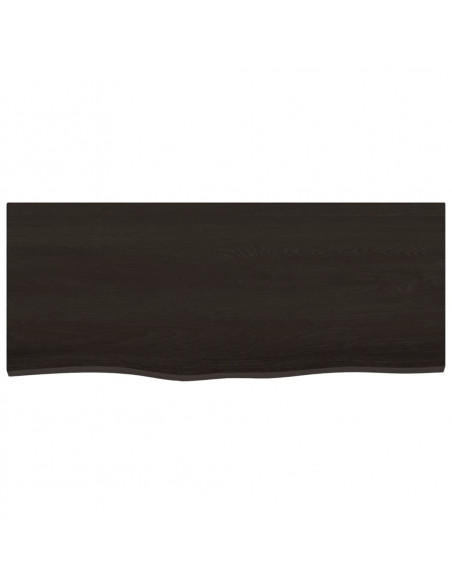 Piano Tavolo Marrone Scuro 100x40x2cm Rovere Massello Trattato