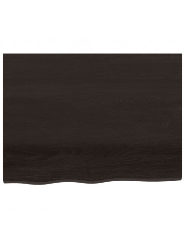 Piano Tavolo Marrone Scuro 80x60x2cm Rovere Massello Trattato