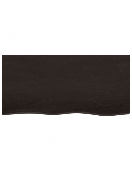 Piano Tavolo Marrone Scuro 100x50x2cm Rovere Massello Trattato