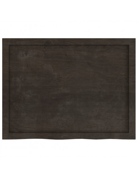 Piano Tavolo Marrone 80x60x(2-6) cm Rovere Massello Trattato