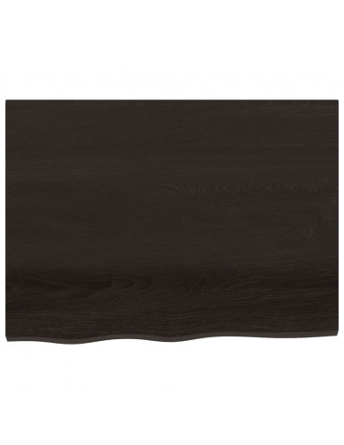 Piano Tavolo Marrone 80x60x(2-4) cm Rovere Massello Trattato