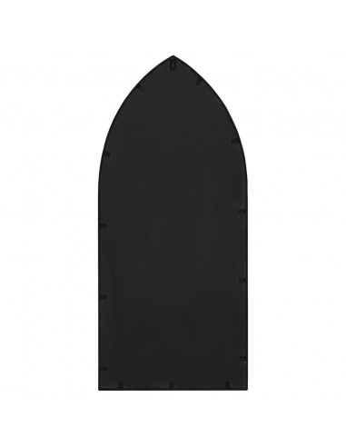 Specchio da Giardino Nero 70x30 cm in Ferro per Uso Esterno
