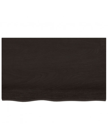 Piano Tavolo Marrone 80x50x(2-4) cm Rovere Massello Trattato