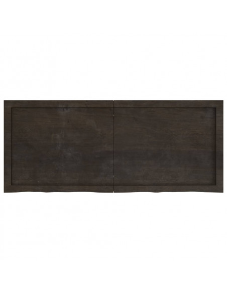 Piano Tavolo Marrone 120x50x(2-6) cm Rovere Massello Trattato