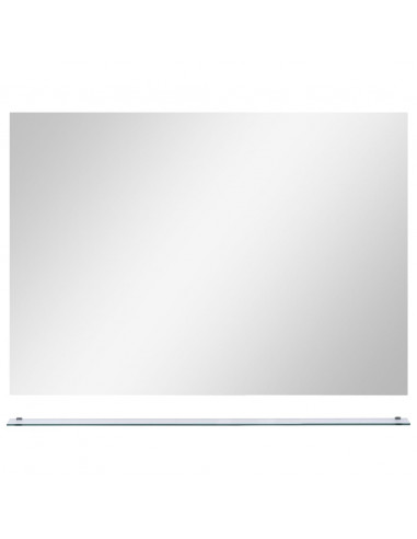 Specchio da Parete con Mensola 80x60 cm in Vetro Temperato