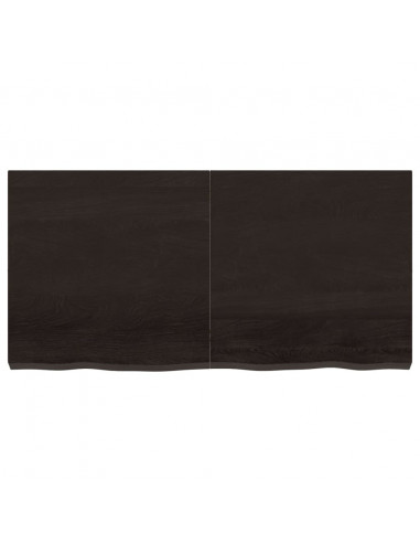 Piano Tavolo Marrone 120x60x(2-6) cm Rovere Massello Trattato