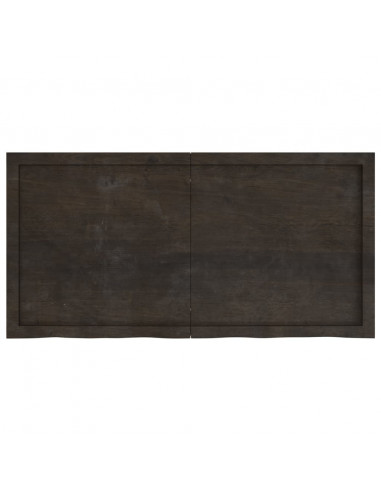 Piano Tavolo Marrone 120x60x(2-6) cm Rovere Massello Trattato