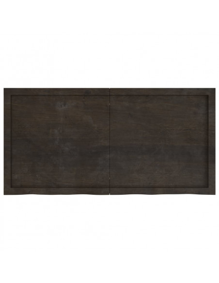 Piano Tavolo Marrone 120x60x(2-6) cm Rovere Massello Trattato