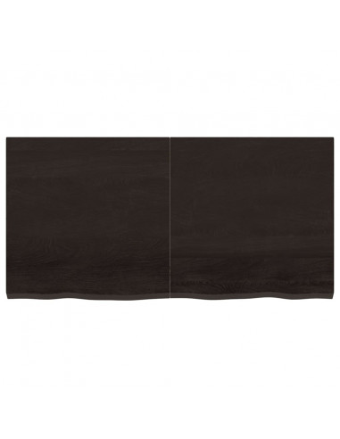 Piano Tavolo Marrone 120x60x(2-4) cm Rovere Massello Trattato