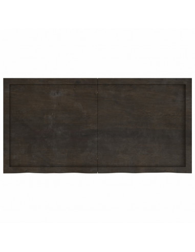Piano Tavolo Marrone 120x60x(2-4) cm Rovere Massello Trattato