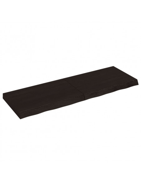 Piano Tavolo Marrone 120x40x(2-6) cm Rovere Massello Trattato