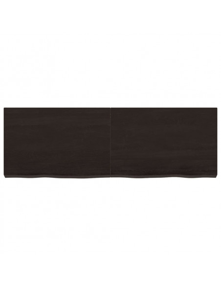 Piano Tavolo Marrone 120x40x(2-6) cm Rovere Massello Trattato