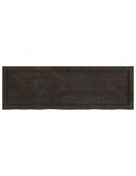 Piano Tavolo Marrone 120x40x(2-6) cm Rovere Massello Trattato