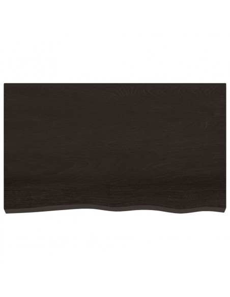 Piano Tavolo Marrone 100x60x(2-4) cm Rovere Massello Trattato