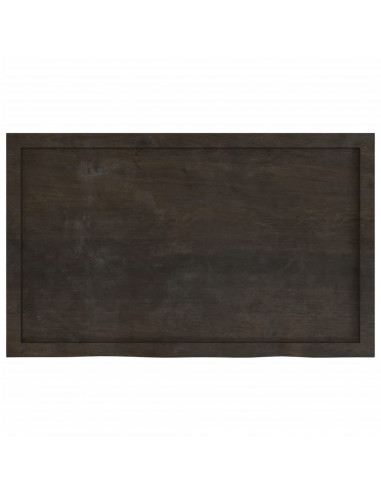 Piano Tavolo Marrone 100x60x(2-4) cm Rovere Massello Trattato