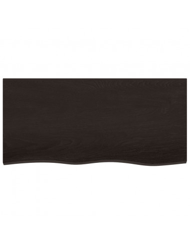 Piano Tavolo Marrone 100x50x(2-6) cm Rovere Massello Trattato