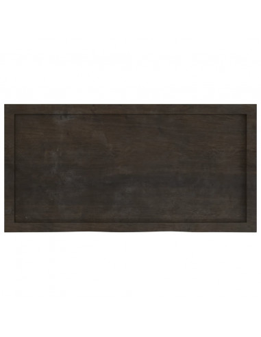 Piano Tavolo Marrone 100x50x(2-6) cm Rovere Massello Trattato