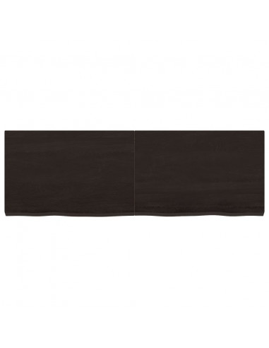 Piano Tavolo Marrone 120x40x(2-4) cm Rovere Massello Trattato