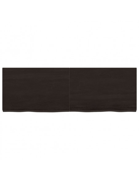 Piano Tavolo Marrone 120x40x(2-4) cm Rovere Massello Trattato