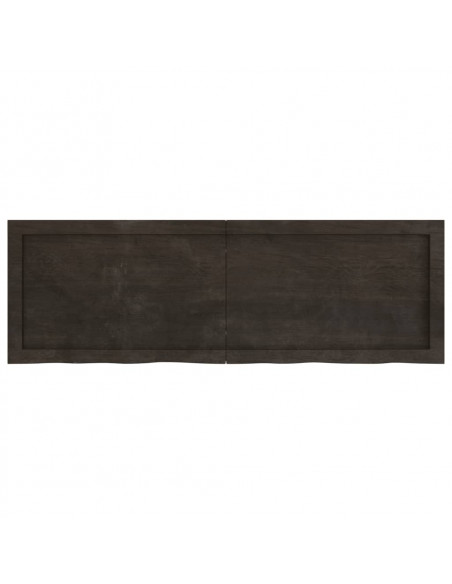 Piano Tavolo Marrone 120x40x(2-4) cm Rovere Massello Trattato