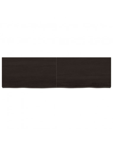 Piano Tavolo Marrone 140x40x(2-6) cm Rovere Massello Trattato