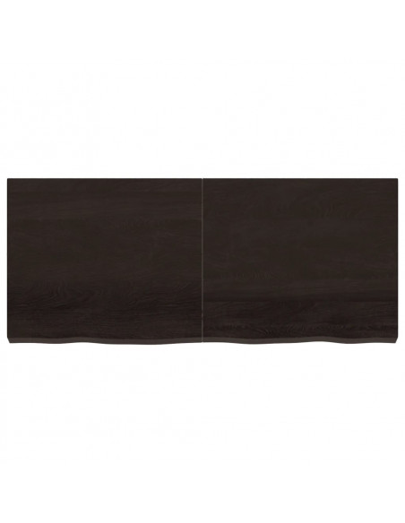 Piano Tavolo Marrone 140x60x(2-6) cm Rovere Massello Trattato