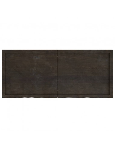 Piano Tavolo Marrone 140x60x(2-6) cm Rovere Massello Trattato