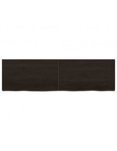 Piano Tavolo Marrone 140x40x(2-4) cm Rovere Massello Trattato