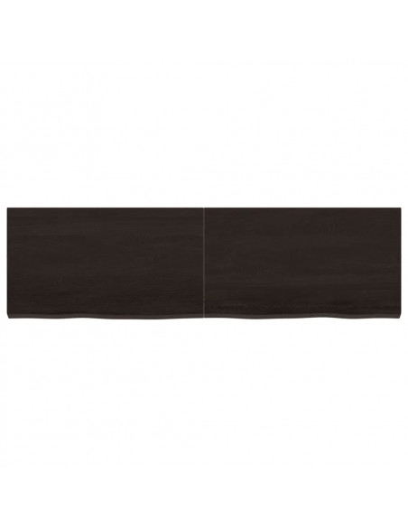 Piano Tavolo Marrone 140x40x(2-4) cm Rovere Massello Trattato