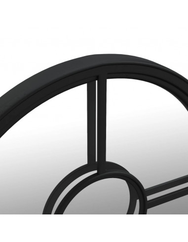 Specchio Nero 40x4 cm Ferro Rotondo per Uso Interno