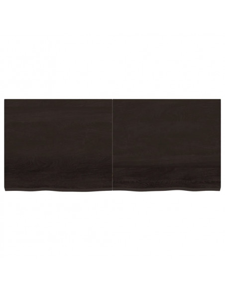 Piano Tavolo Marrone 140x60x(2-4) cm Rovere Massello Trattato