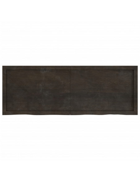 Piano Tavolo Marrone 140x50x(2-6) cm Rovere Massello Trattato