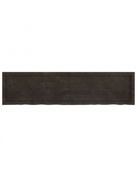 Piano Tavolo Marrone 160x40x(2-6) cm Rovere Massello Trattato