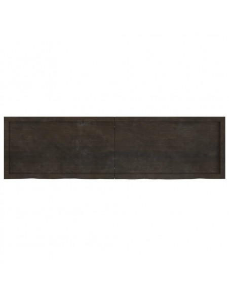 Piano Tavolo Marrone 180x50x(2-6) cm Rovere Massello Trattato