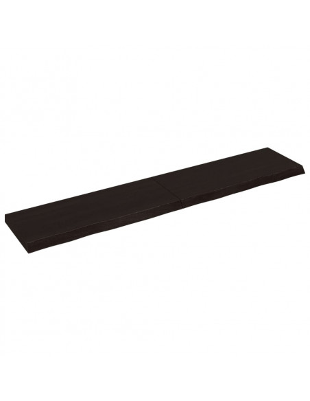 Piano Tavolo Marrone 200x40x(2-6) cm Rovere Massello Trattato