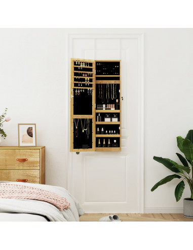Armadio Portagioie a Specchio con Luci LED a Parete